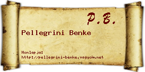 Pellegrini Benke névjegykártya